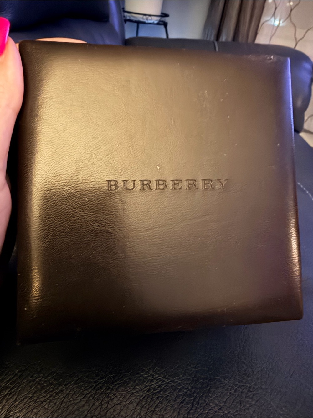 Woman’s Burberry Gold-Tone Rectangular Watch with Black Leather Strap with tag. - Picture 4 of 11